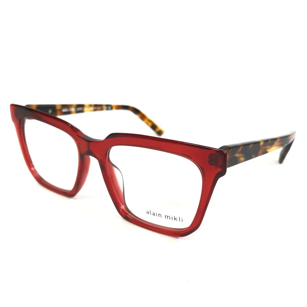 Alain Mikli Eyeglasses Frames A03149 005 Red Tortoise Square Full Rim 54-18-145